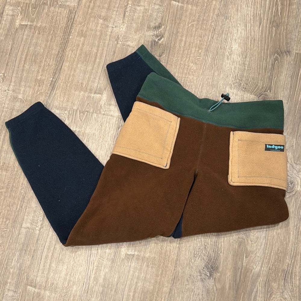 Indyoo Fleecewear Women's Colorblock Pants - Brown, Tan, Green, Navy
